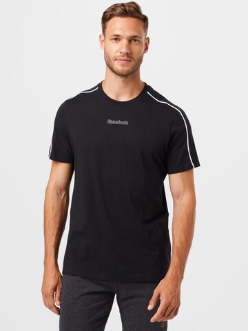 Reebok - Camiseta funcional en negro: frente