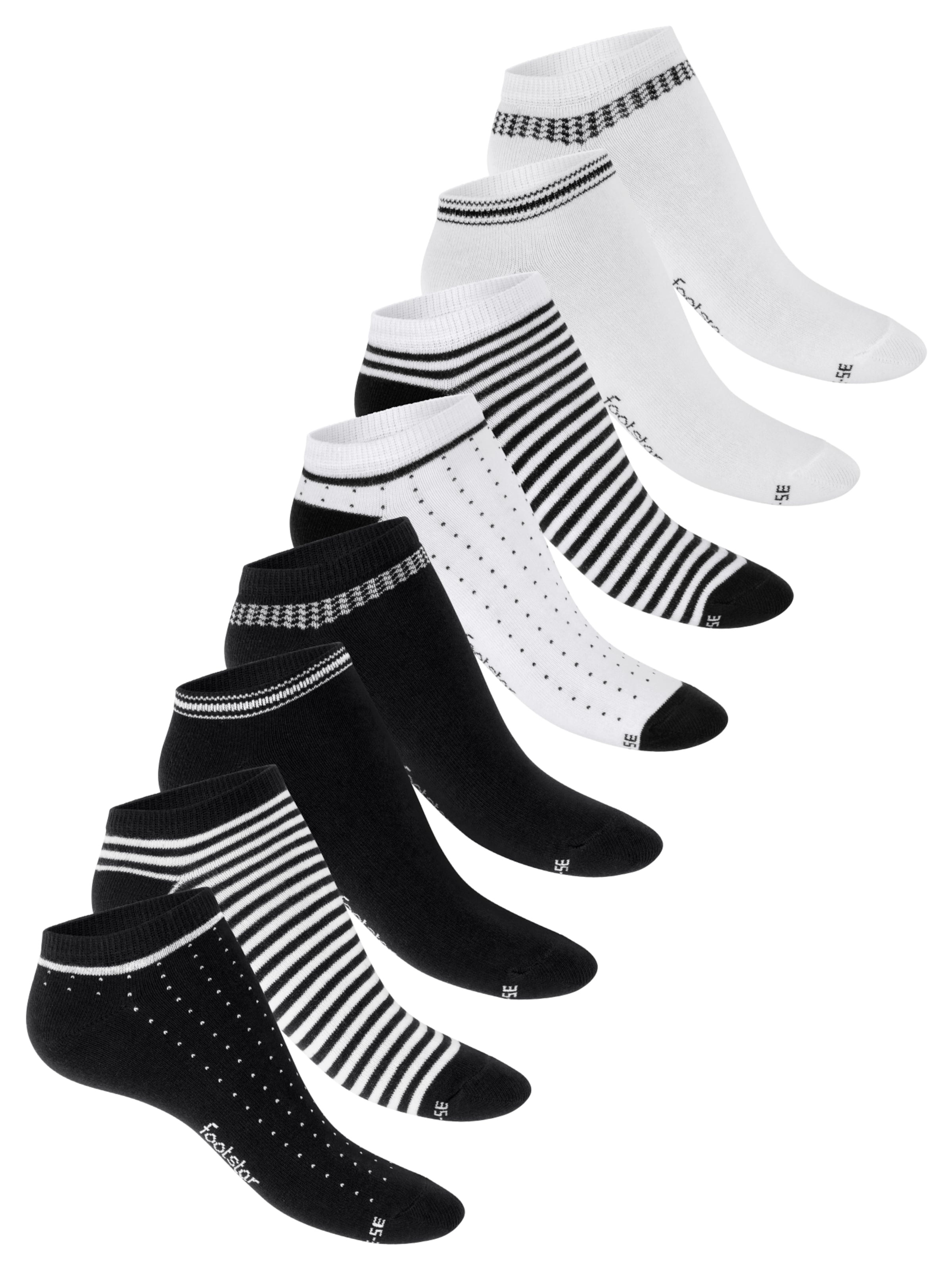 footstar Ankle Socks 'Ringel' in White: front