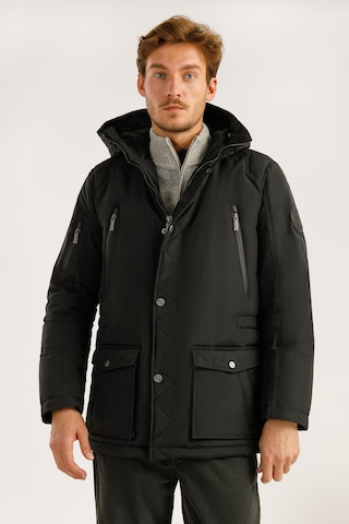 Finn Flare Winterjas 'Allrounder' in Zwart: voorkant