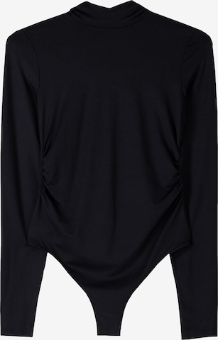 Bershka Rövid body - fekete: elől