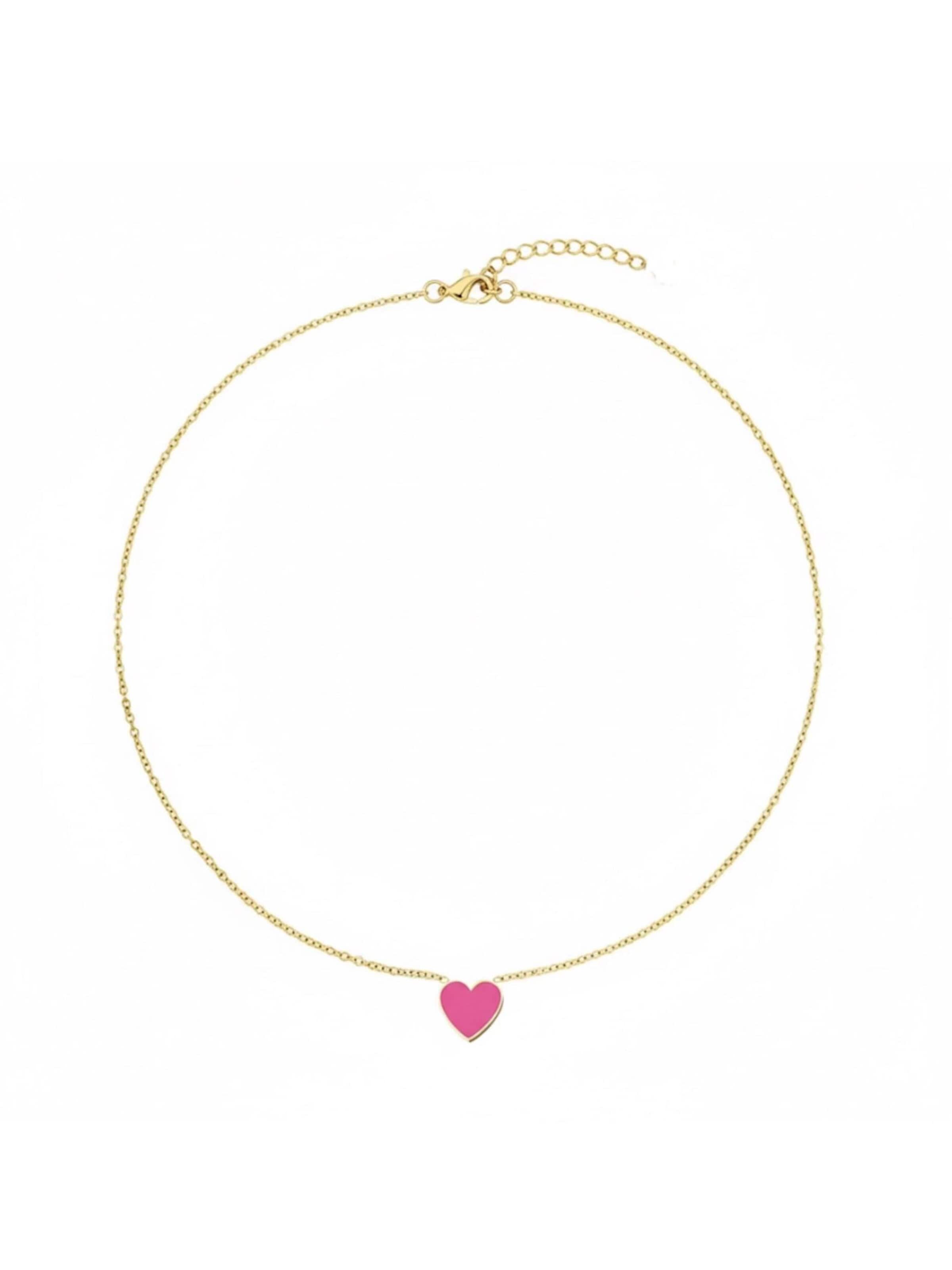 Cala Rose Kette 'HAPPY HEART'‌‌‌‌‌ in Pink: Vorderseite
