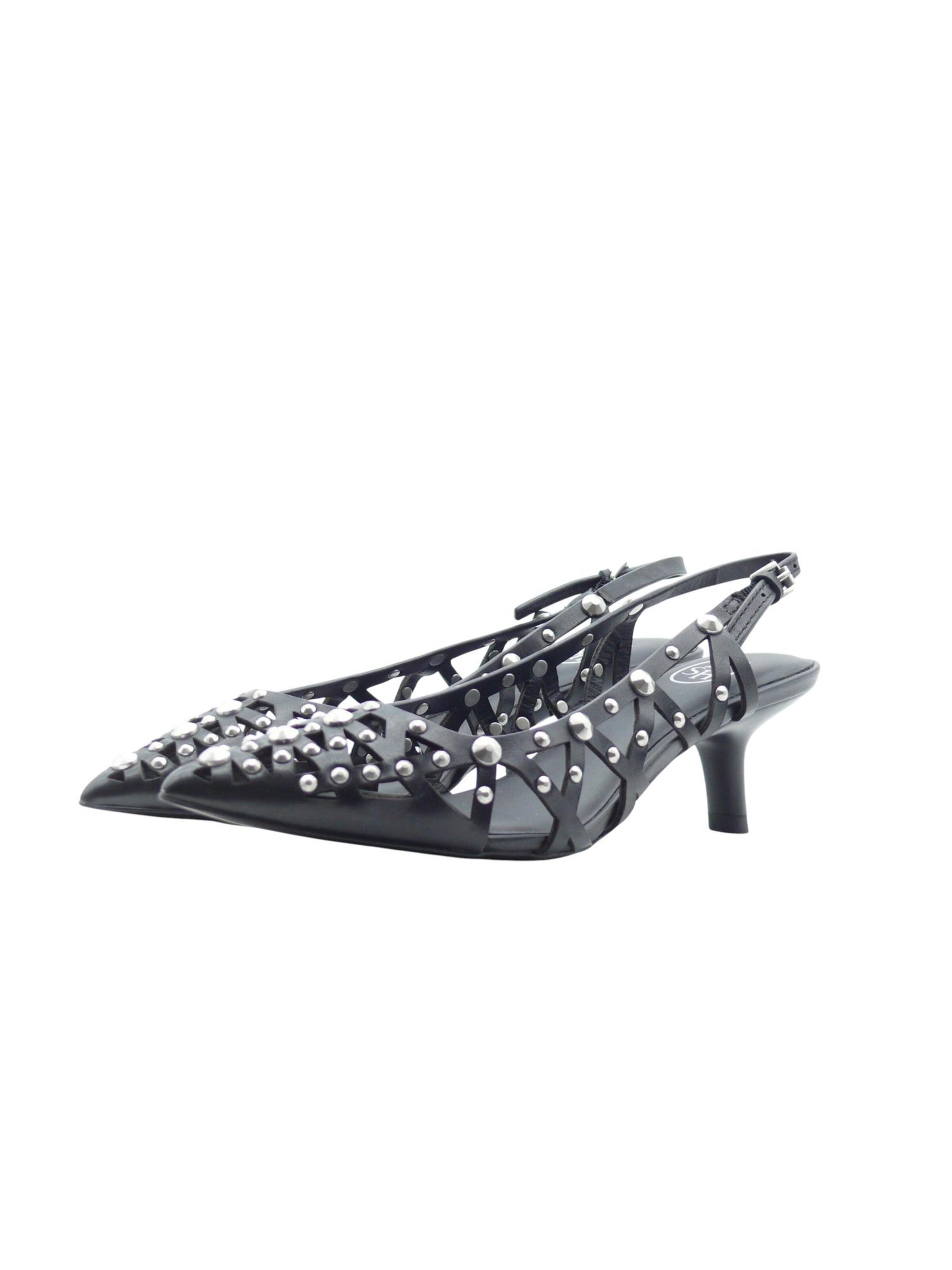 ASH Lodičky 'ASH Bizarre Escarpins Slingback Cuir Noir Clouté' – černá