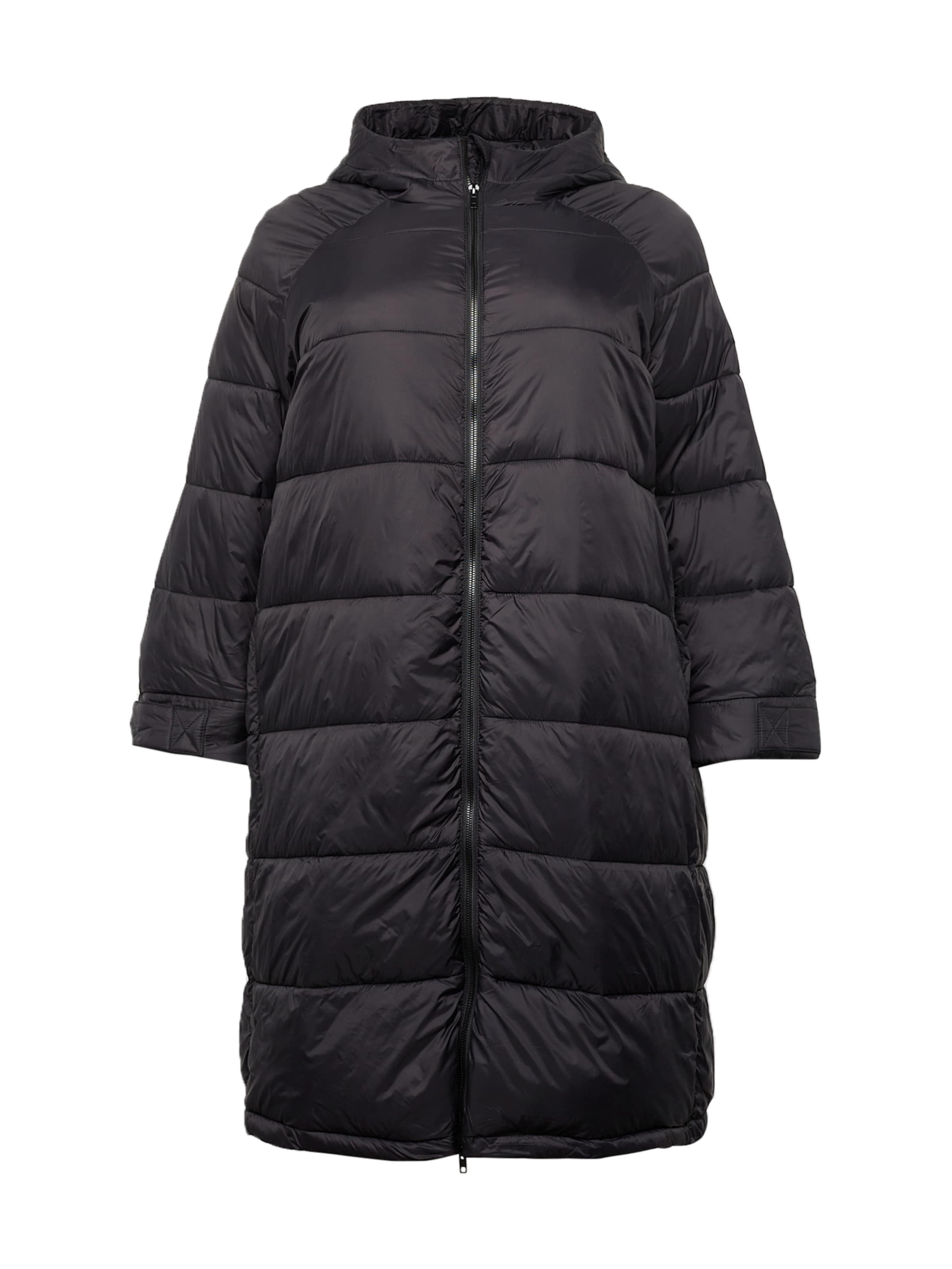 ABOUT YOU Curvy Wintermantel 'Robin' in Schwarz: Vorderseite