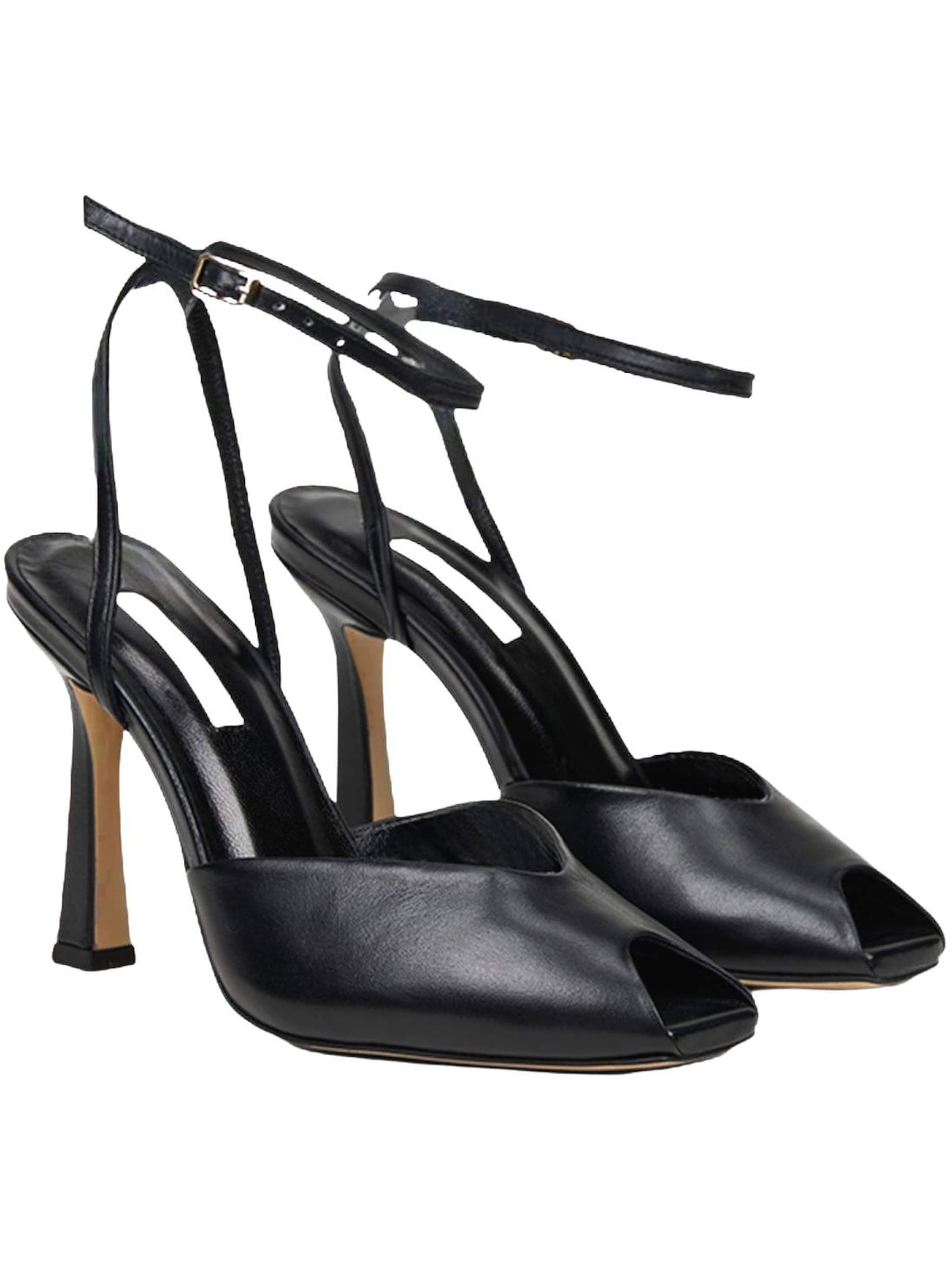 Desa - Zapatos con plataforma 'DESA Damen-Abendschuhe aus Leder mit offener Zehenpartie' en negro: frente