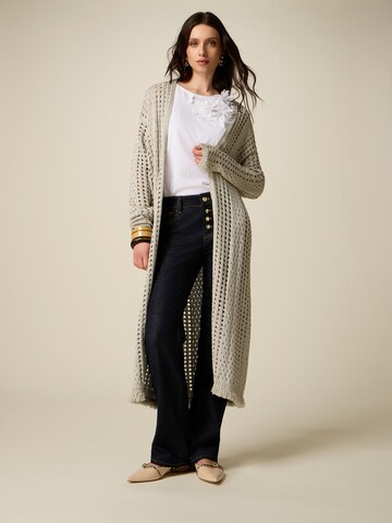 Cappotto in maglia di oltre in argento: frontale