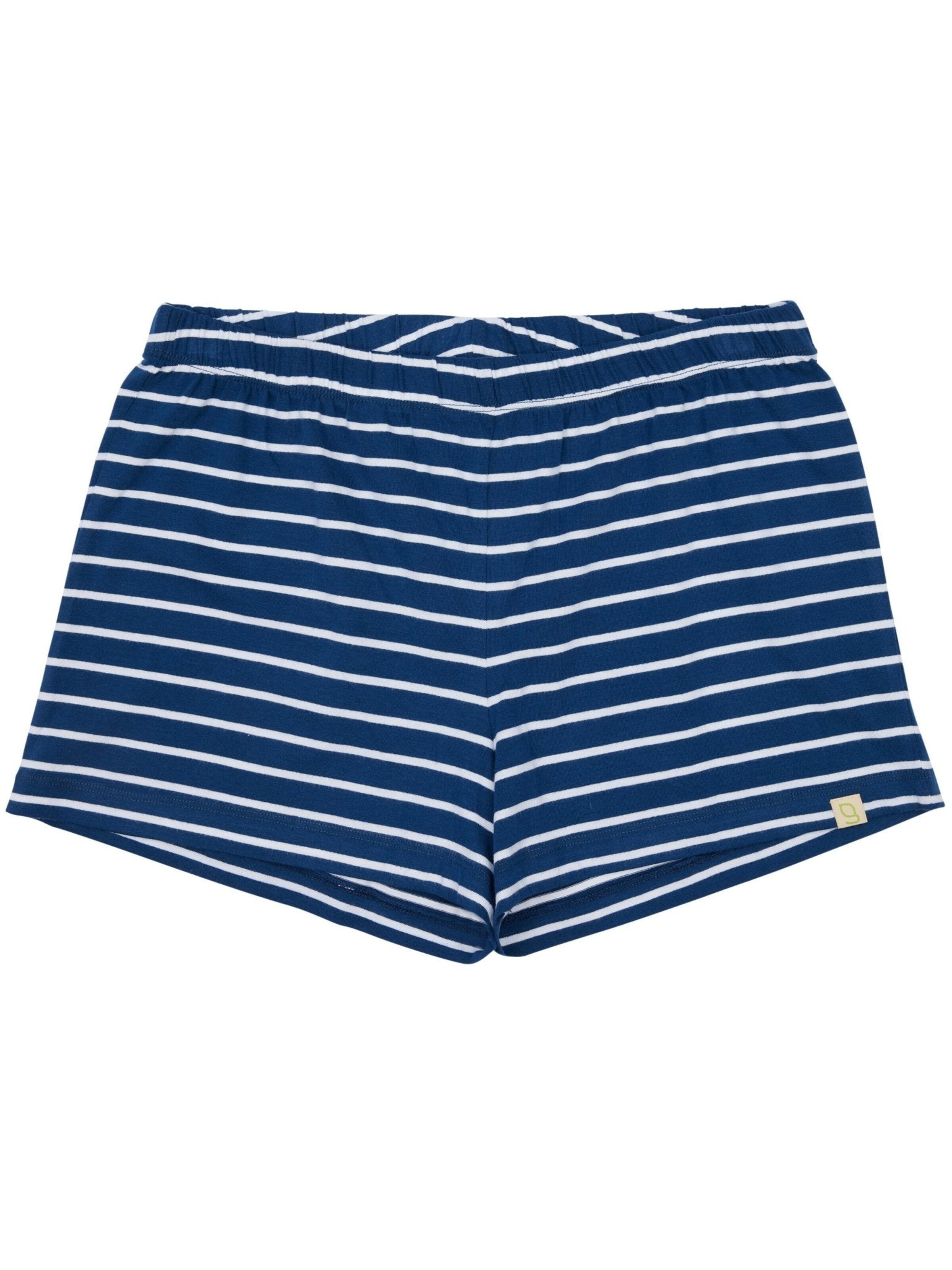 greenjama Short Pajama Set 'Jersey' in Blue: front