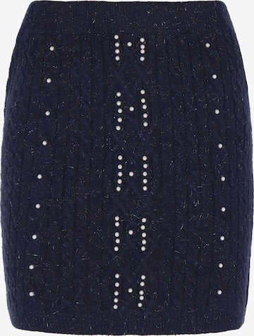 Gonna di faina in blu: frontale