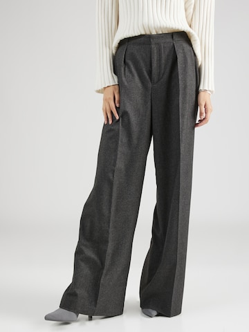 MAC Zvonové kalhoty Kalhoty se sklady v pase – šedá: přední strana