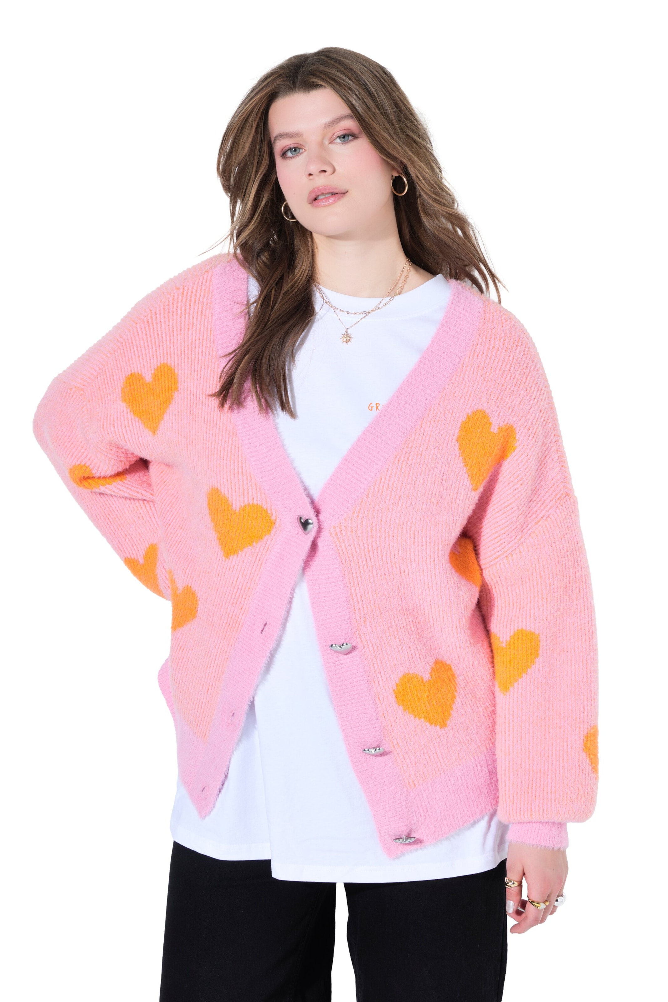 Studio Untold Strickjacke in Pink: Vorderseite