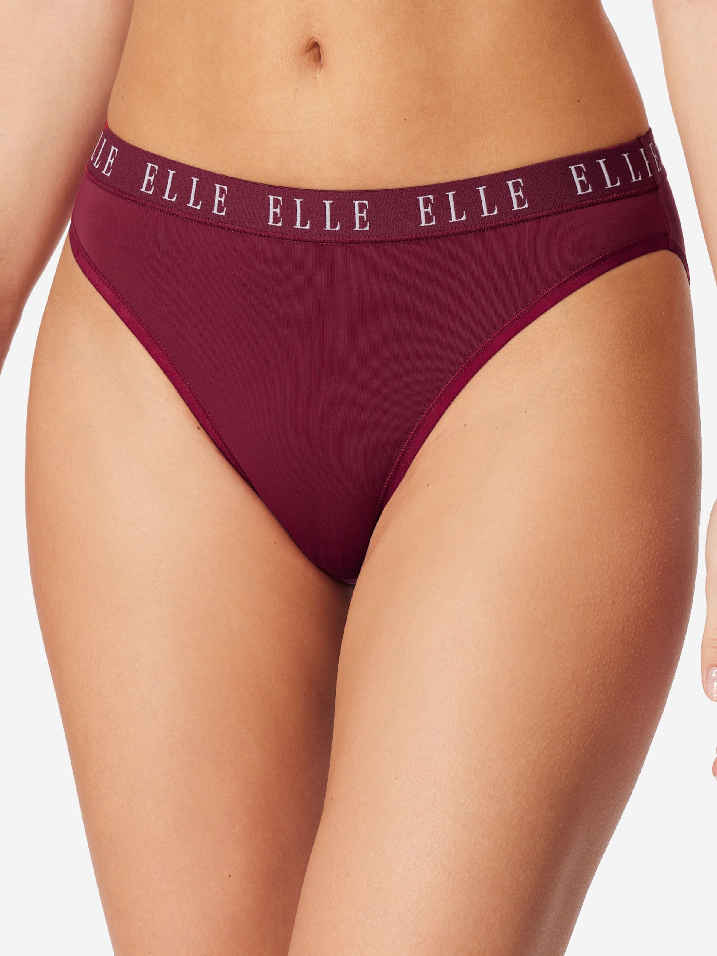 ELLE Slip ' High Leg Logo ' in Groen: voorkant