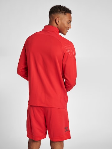 Hummel Athletic Zip-Up Hoodie 'Lead' in Red