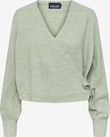 Cardigan 'CELIC' PIECES en vert : devant