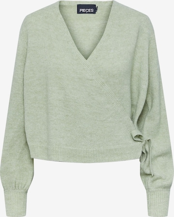 Cardigan 'CELIC' PIECES en vert : devant