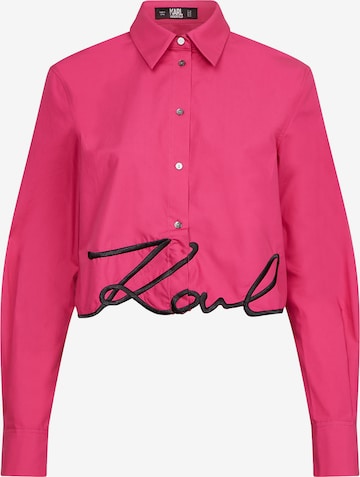 Karl Lagerfeld Блузка в Ярко-розовый: спереди