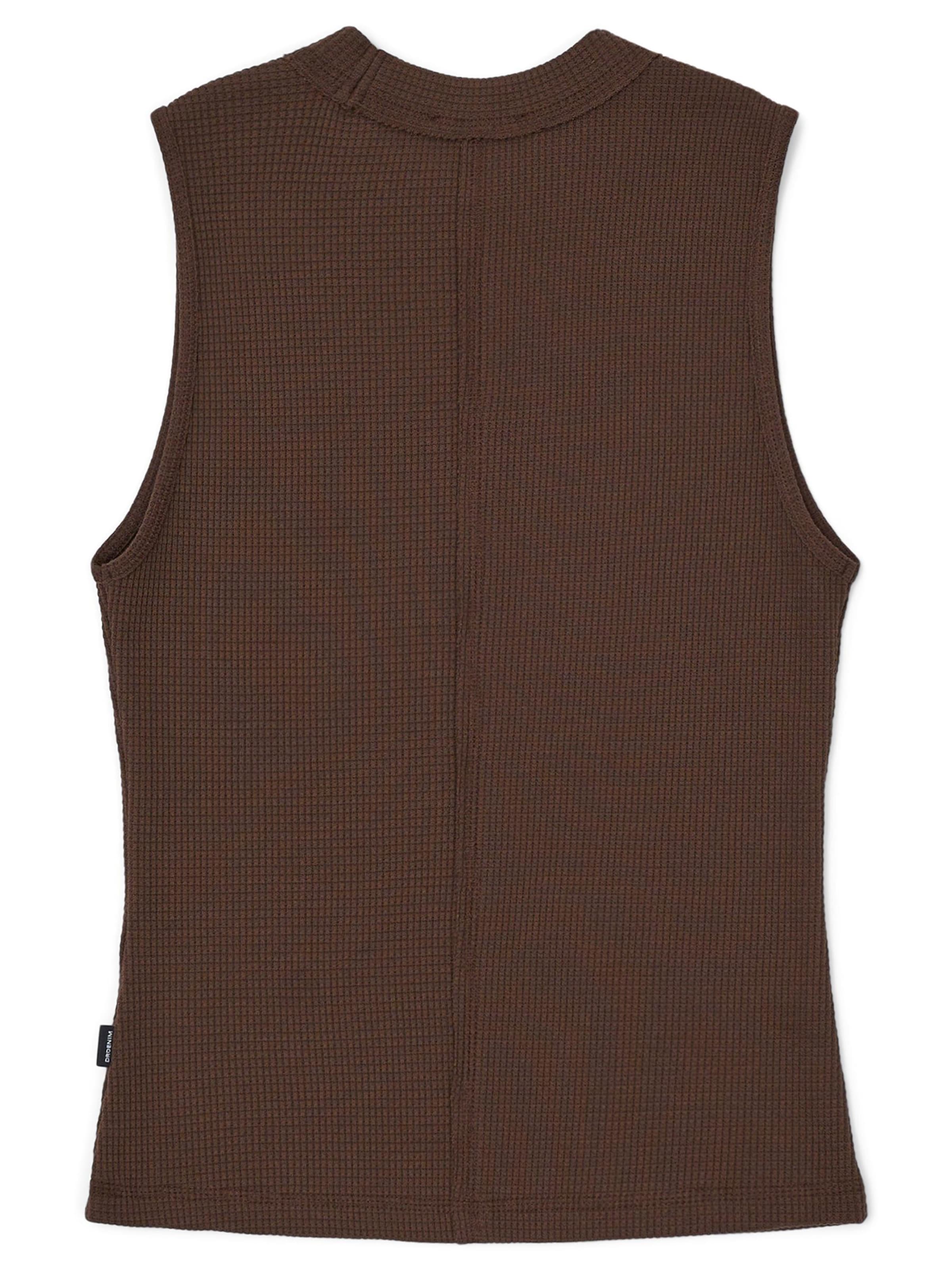 Dr. Denim Top 'Deia Waffle Top'‌‌‌‌‌‌‌‌ in Braun