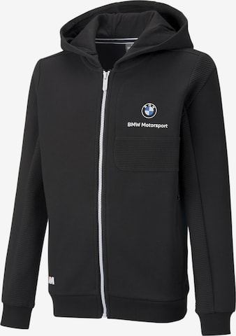 PUMA Sportsweatjacke 'BMW' in Schwarz: predná strana