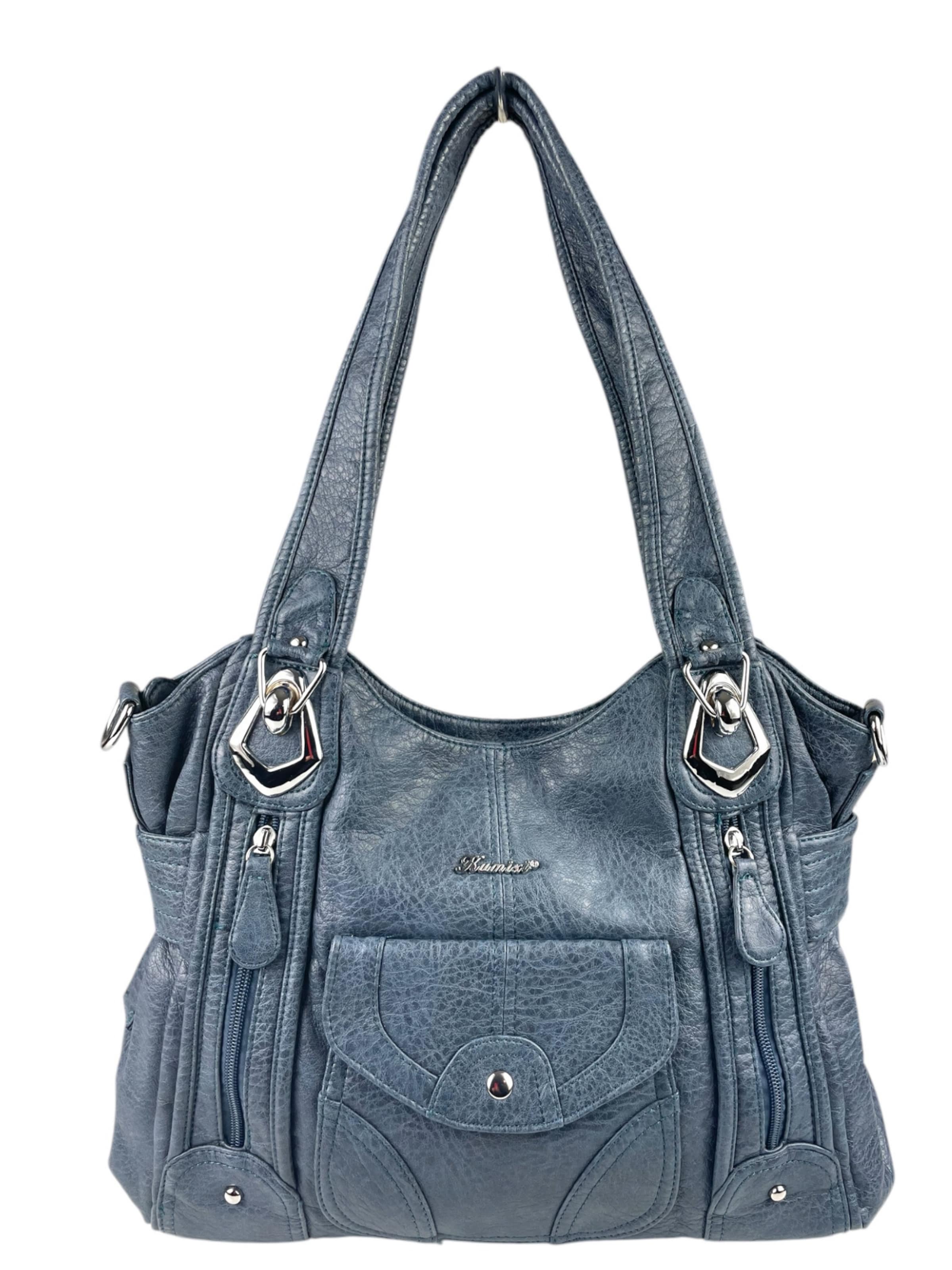 Borsa a spalla di Kumixi in blu: frontale