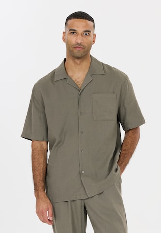 NOU Regular fit Button Up Shirt 'Dalan' in Brown: front