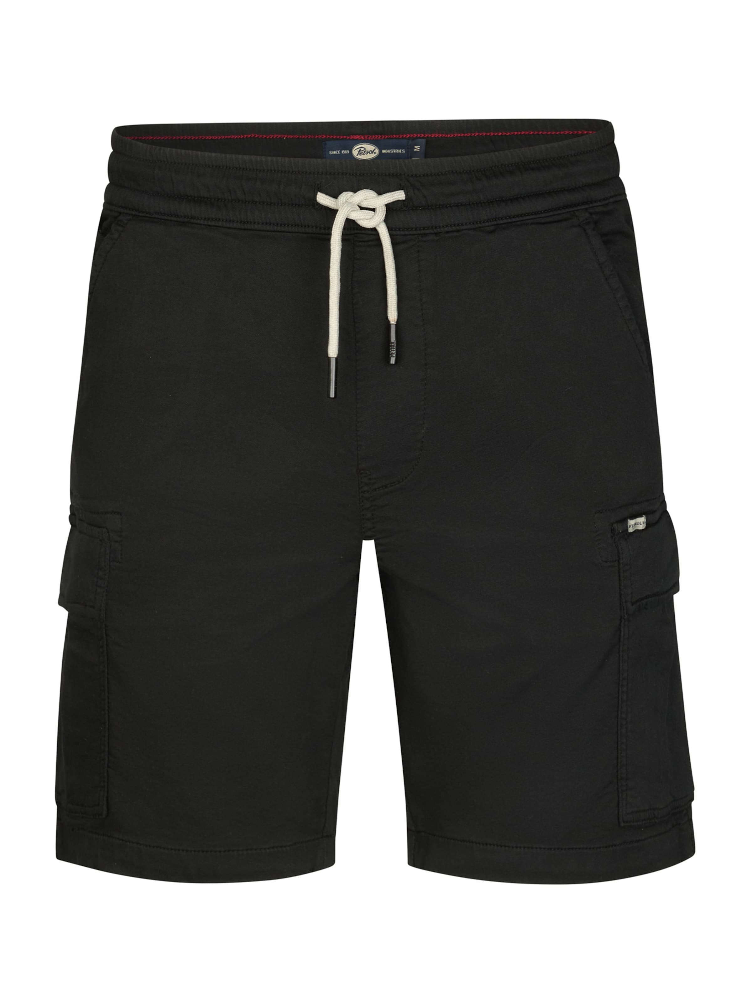 Petrol Industries - regular Pantalón cargo en negro: frente