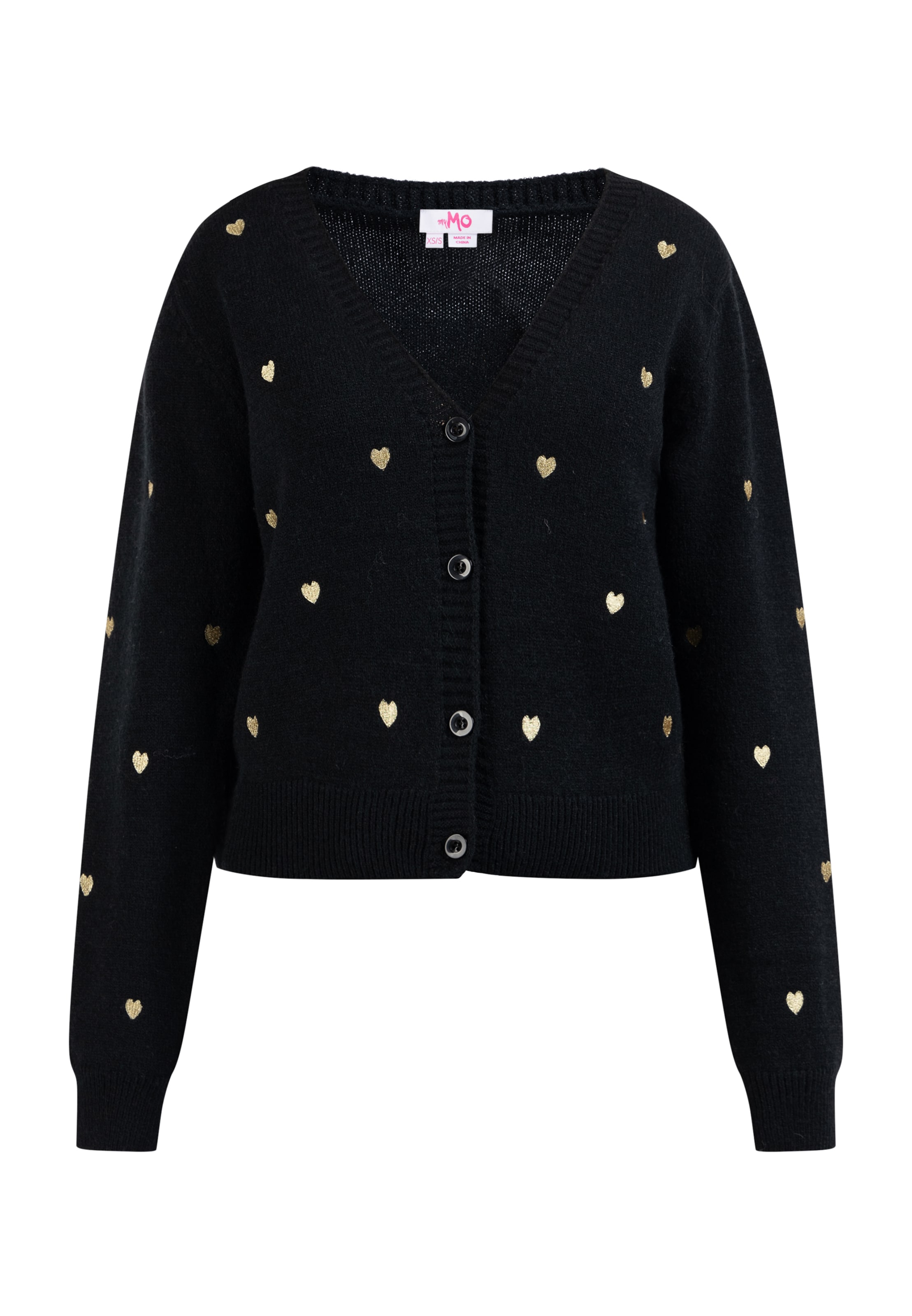 MYMO Вязаная кофта 'Nolie' в Черный: спереди