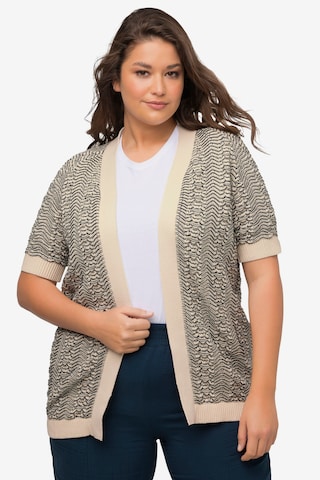 Ulla Popken Gebreid vest in Beige: voorkant