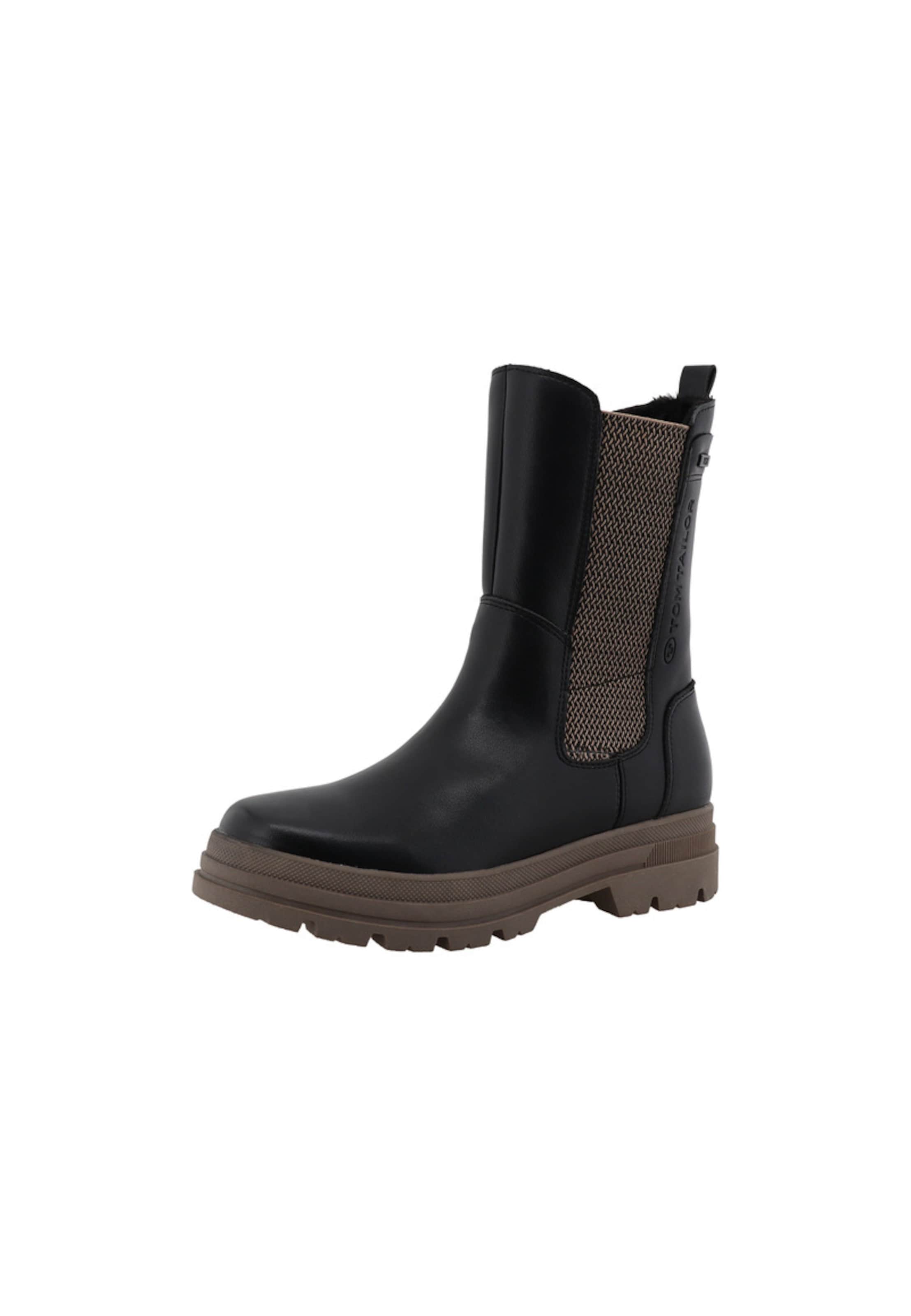 TOM TAILOR - Botim em preto: frente