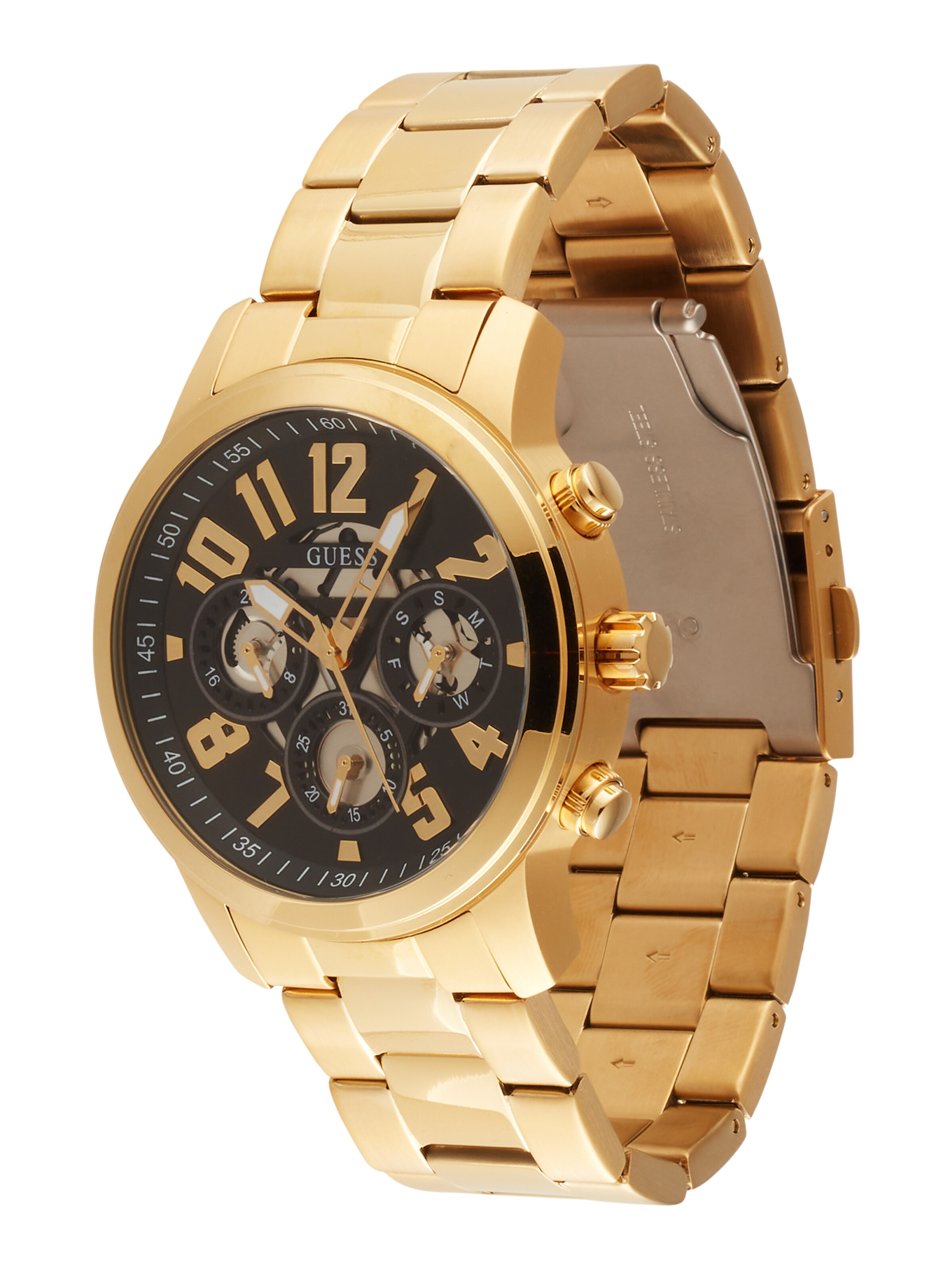 GUESS Uhr 'Parker' in Gold: Vorderseite