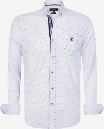 Coupe slim Chemise 'Risor' Sir Raymond Tailor en blanc : devant