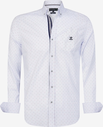 Coupe slim Chemise 'Risor' Sir Raymond Tailor en blanc : devant