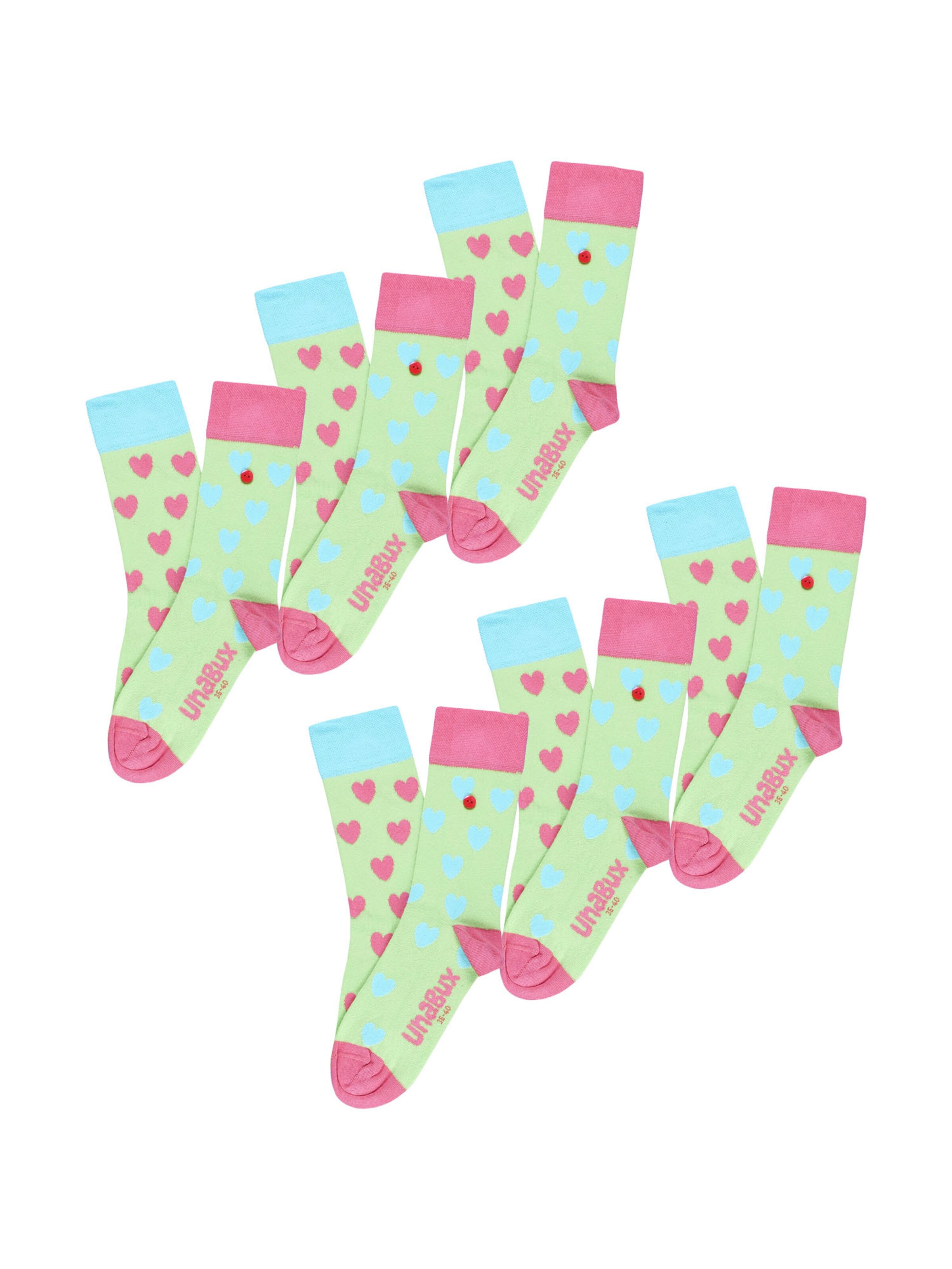 UNABUX Socks ' GRUMBLE IN THE JUNGLE ' in Green: front