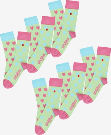 UNABUX Socks ' GRUMBLE IN THE JUNGLE ' in Green: front