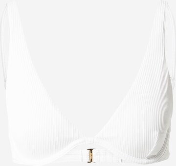 HOLLISTER Triangle Bikini Top in White: front