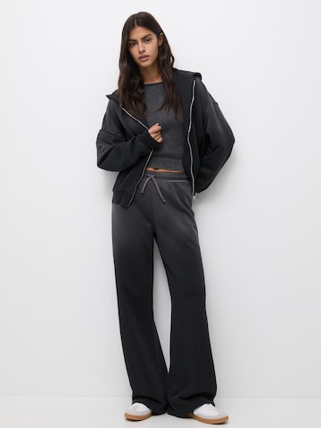 Pull&Bear Wide leg Broek in Zwart