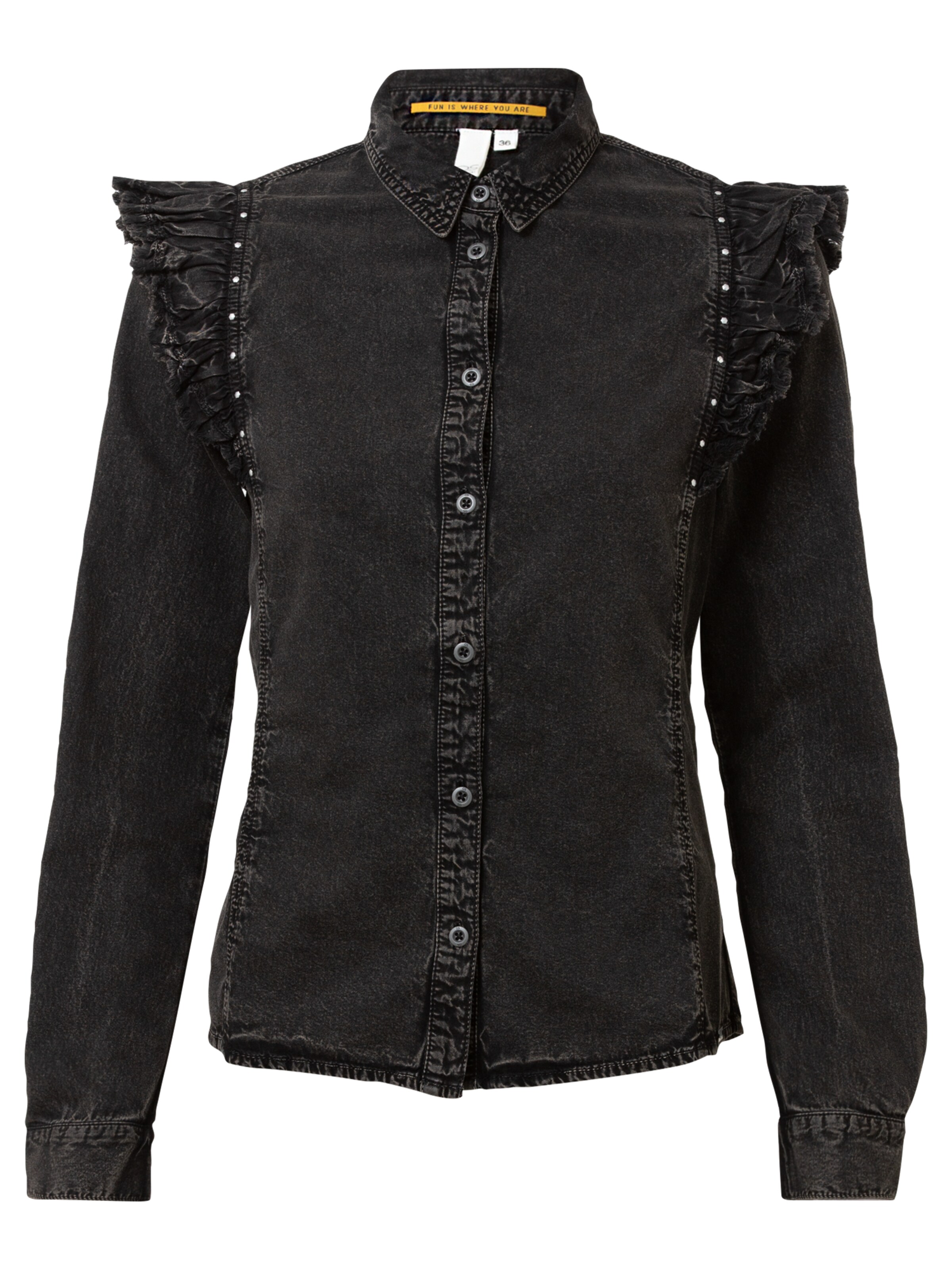 QS Blouse in Grijs: voorkant