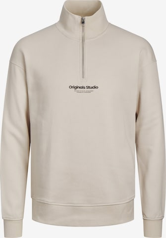 Sweat-shirt JACK & JONES en beige : devant