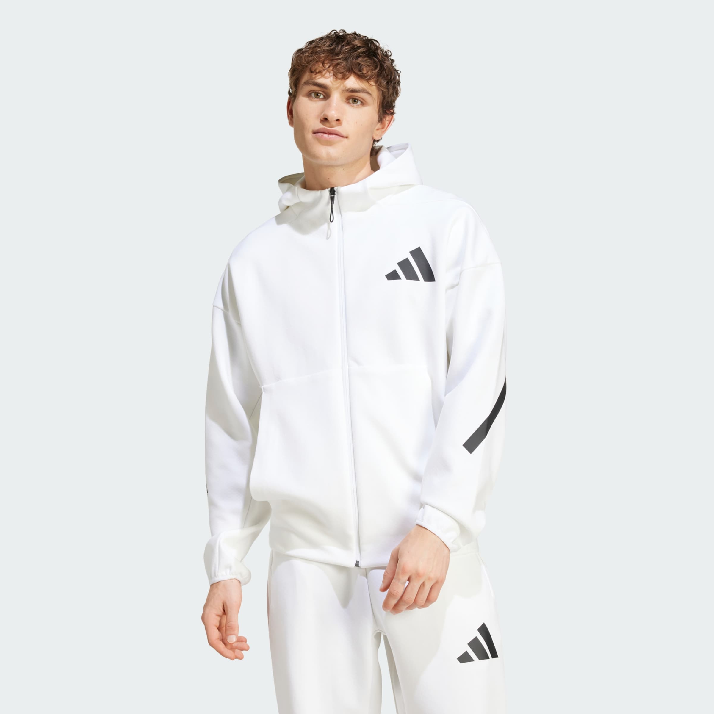 ADIDAS SPORTSWEAR Bluză cu fermoar sport 'Z.N.E.' pe Alb | ABOUT YOU