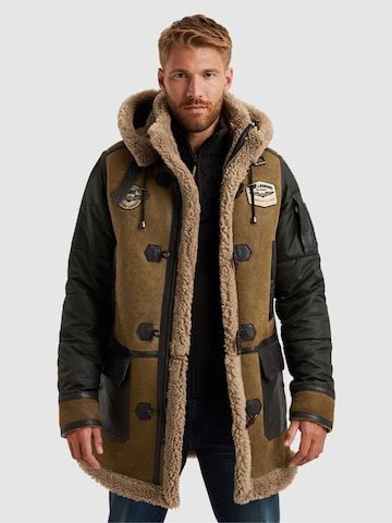 PME Legend Tussenjas 'Tornador leather jacket' in Bruin: voorkant