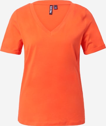 PIECES Shirt 'RIA' in Orange: front