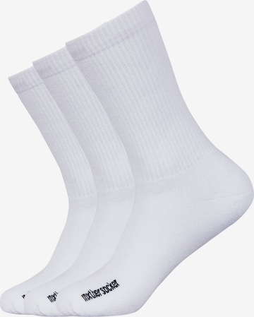 Mxthersocker Socks 'ESSENTIAL - THE NAKED MXTHERSOCKER' in White: front