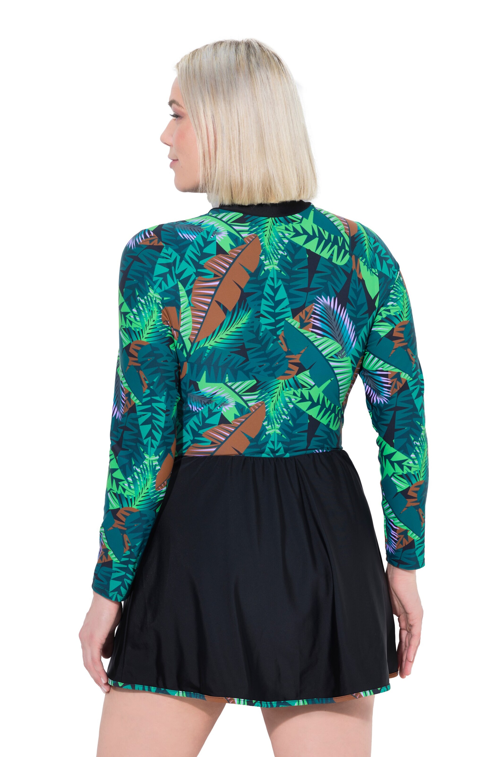 Ulla Popken Badeanzugkleid in Schwarz