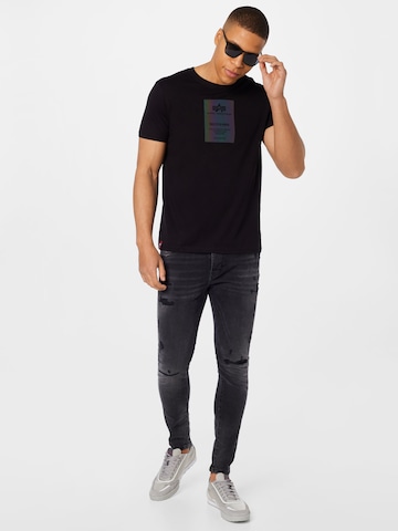 ALPHA INDUSTRIES T-shirt 'Rainbow' i svart