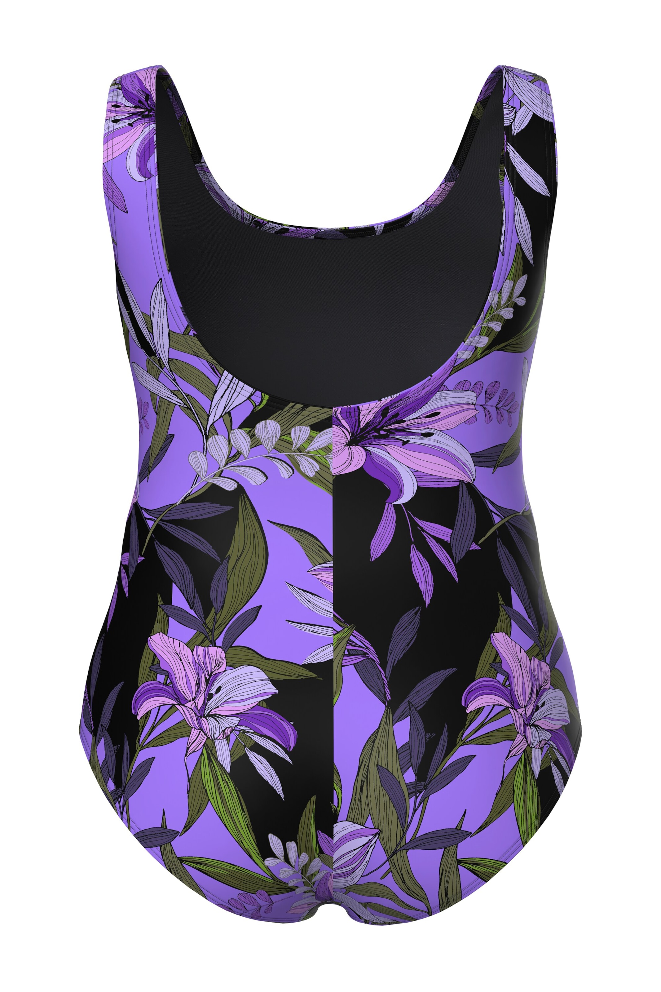 Ulla Popken T-Shirt Badeanzug in Lila