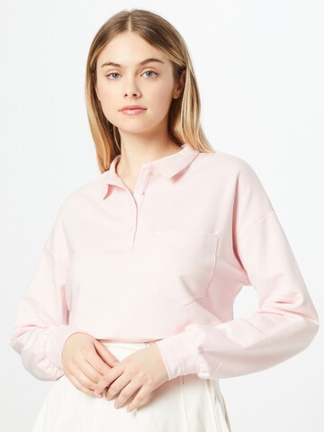 QS Sweatshirt in Roze: voorkant