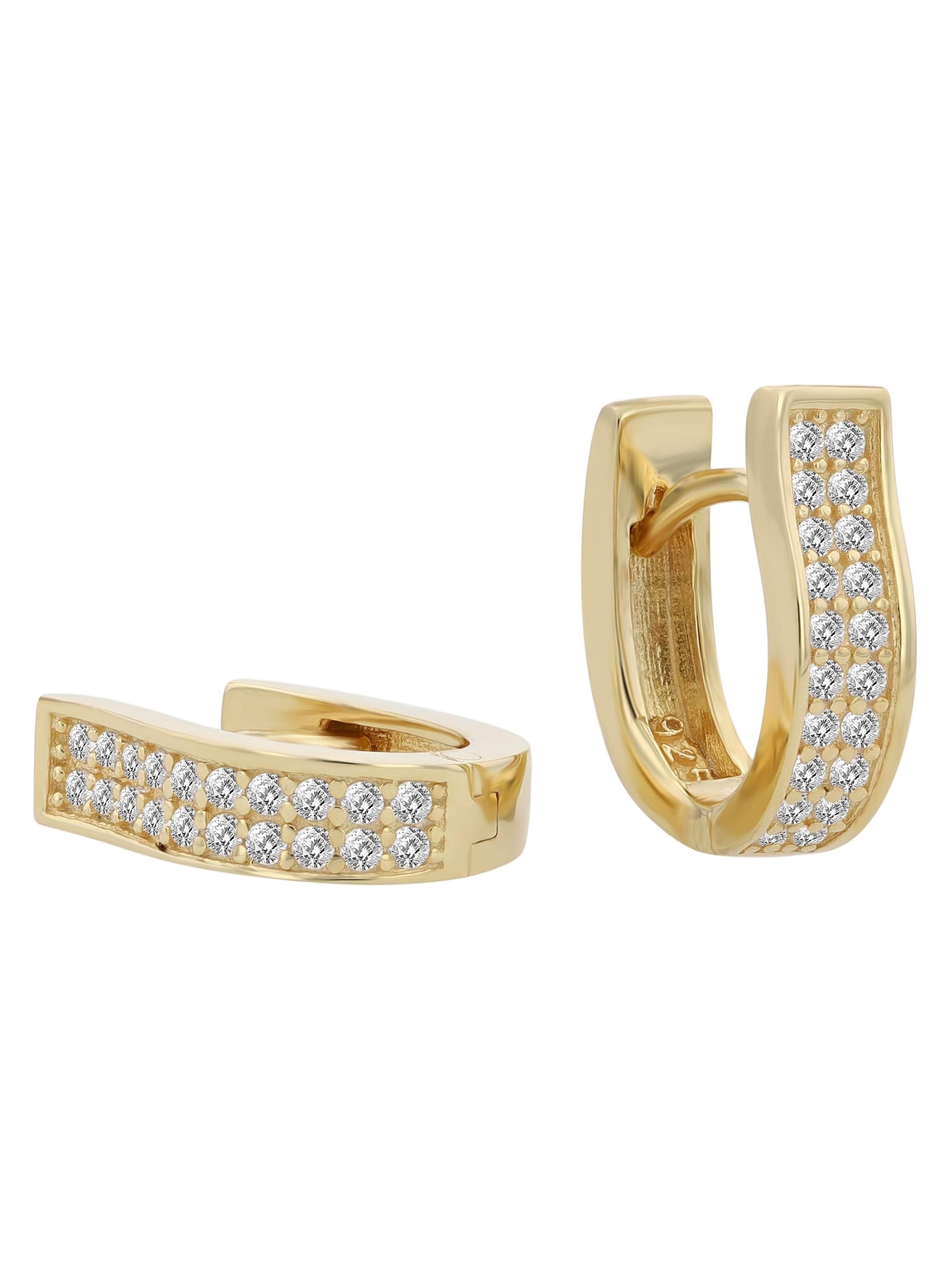 Akzent Earrings 'Yucca, 925 Sterlingsilber, langlebig' in Gold