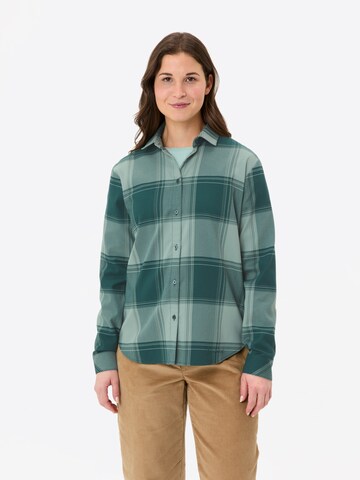 VAUDE Athletic button up shirt 'Farsund III' in Green: front