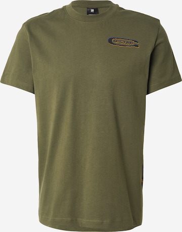 T-Shirt G-STAR en vert : devant