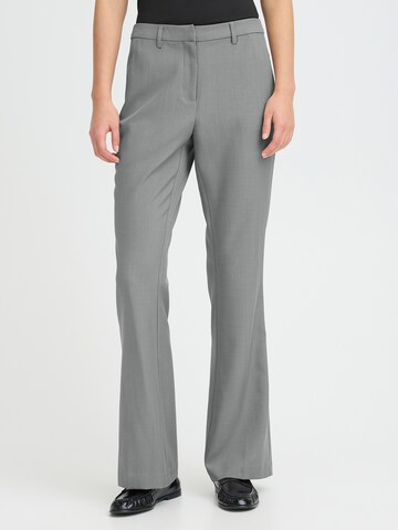 ICHI Flared Pants 'IHFAVA' in Grey: front