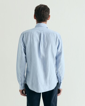 Scalpers Regular Fit Vintage Linen Shirt ' ' in Blau