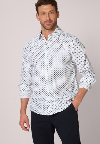 Street One MEN Comfort fit Button Up Shirt in White: front