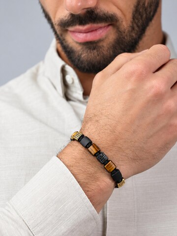 GT Collection Bransoletka 'Flat-Bead' w kolorze brązowy